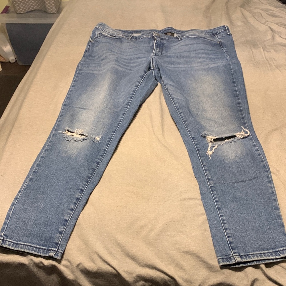 Light Blue Distressed Skinny Jeans
